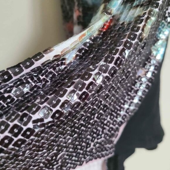 EXPRESS FLORAL Sequin Tank Top XS - Picture 5 of 9